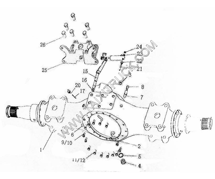 FIRST REAR DRIVING AXLE CASE, SINOTRUK HOWO SPARE PARTS CATALOG